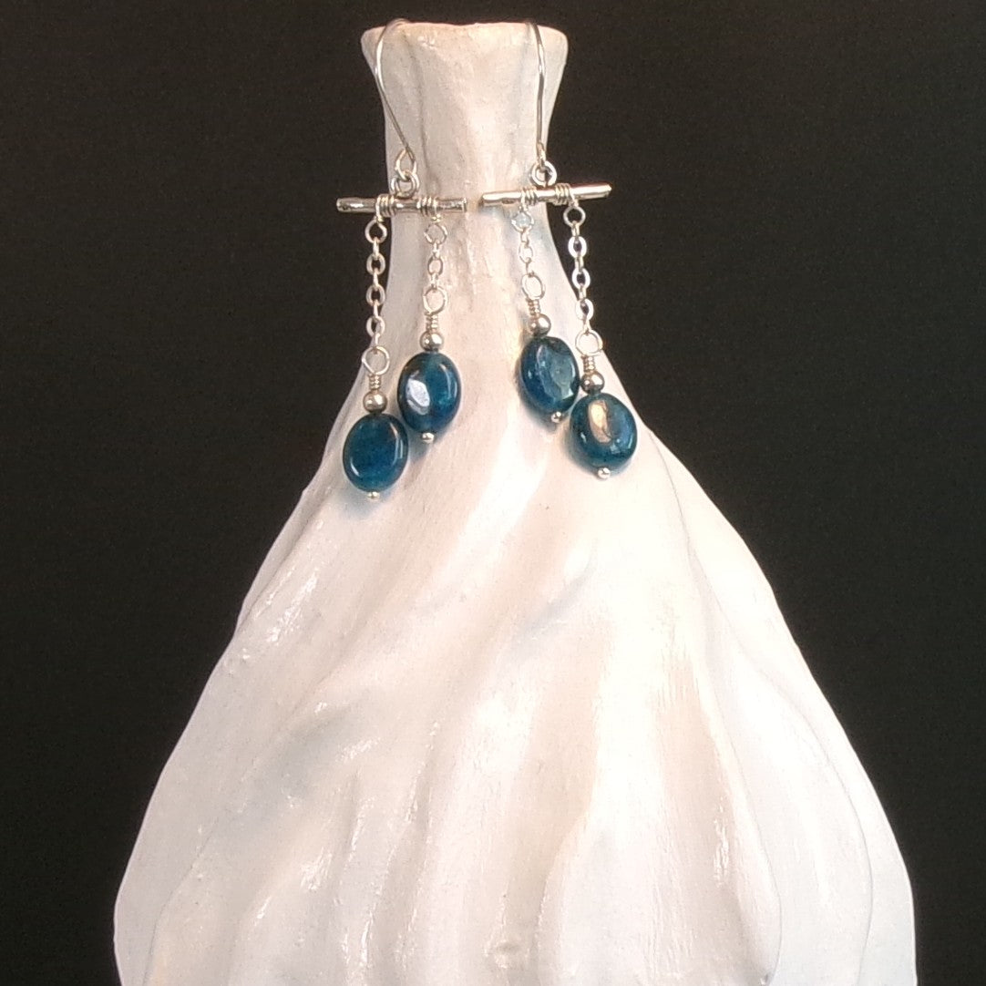 Apatite Argentium Sterling Silver Earrings