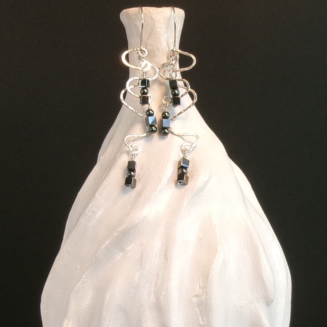 Hematite Argentium Sterling Silver Earrings