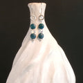 Apatite/Vintage Swarovski Crystal Argentium Sterling Silver Earrings