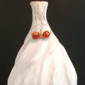 Crab Fire Agate Argentium Sterling Silver Earrings