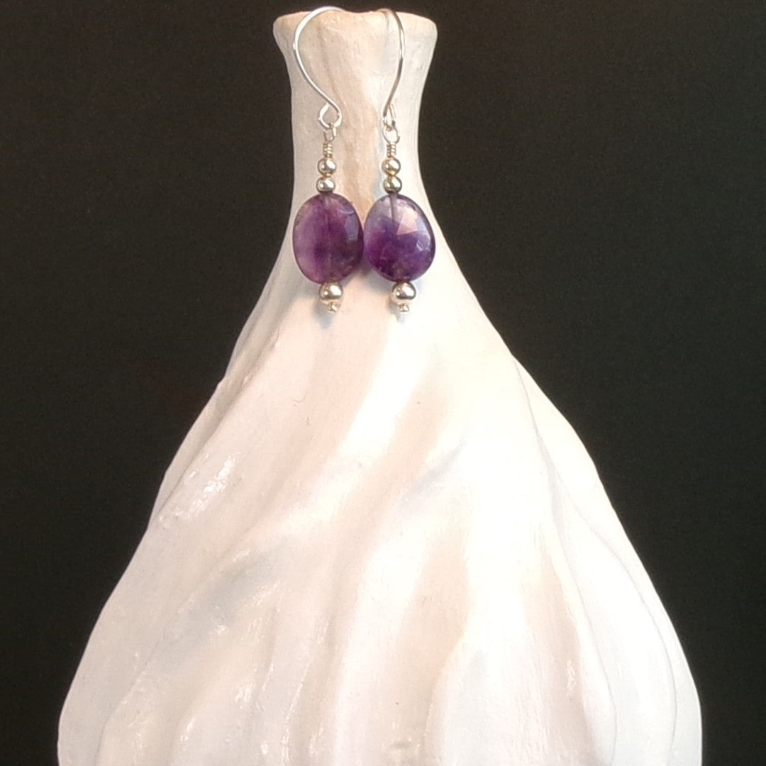 Amethyst Argentium Sterling Silver Earrings