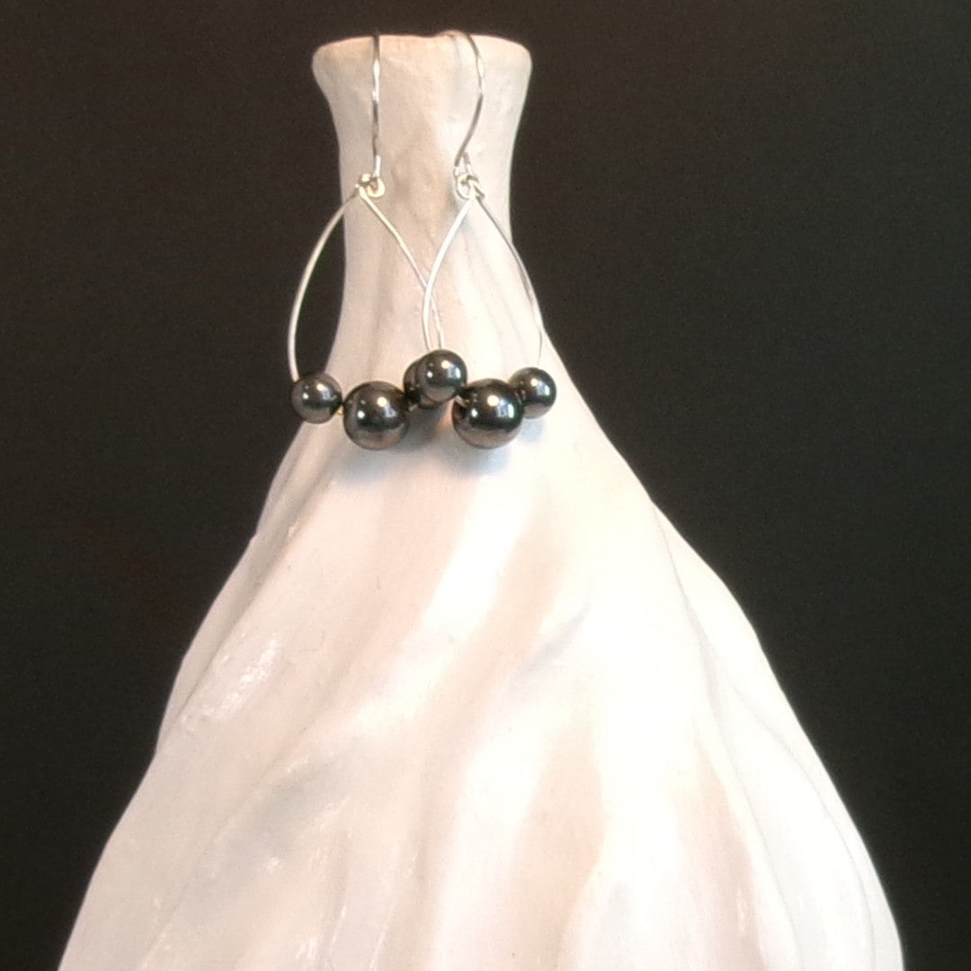 Hematite Argentium Sterling Silver Earrings