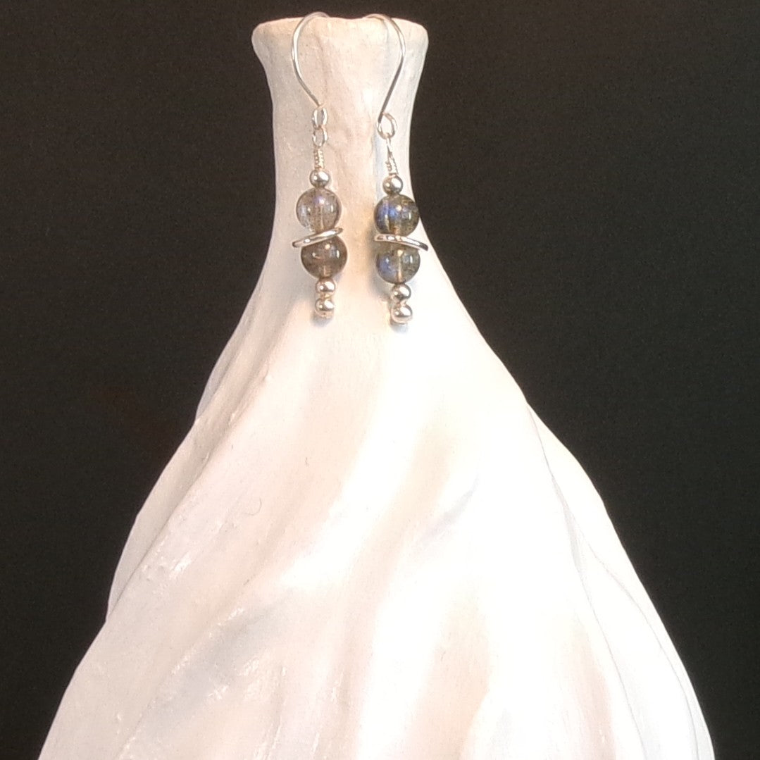 Labradorite Argentium Sterling Silver Earrings