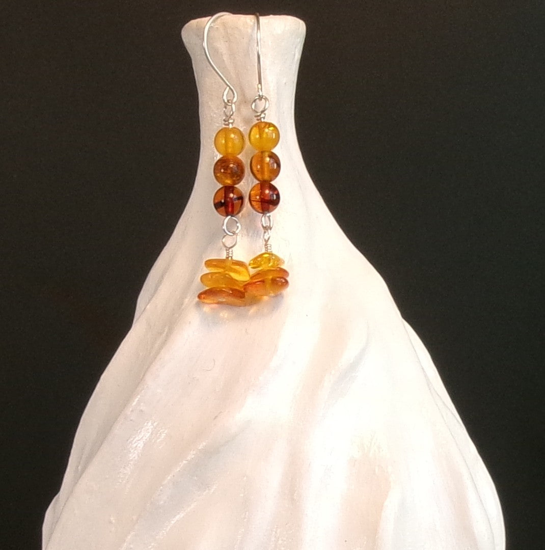 Baltic Amber Argentium Sterling Silver Earrings
