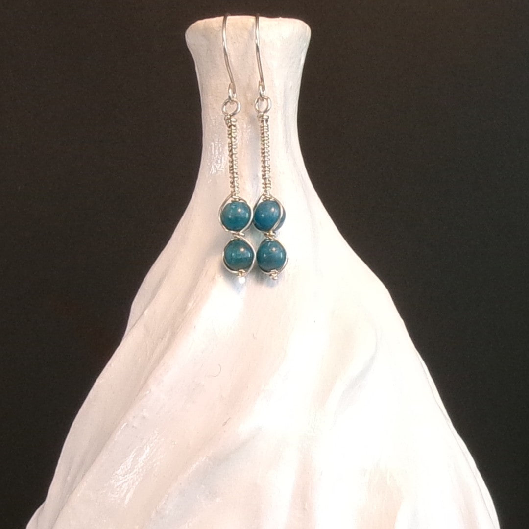 Apatite Argentium Sterling Silver Earrings
