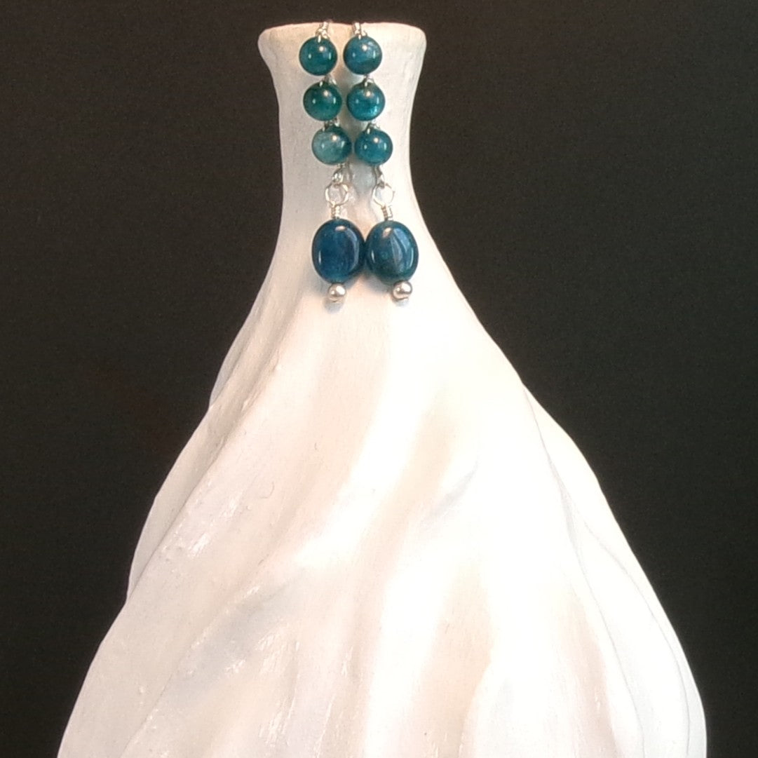 Apatite Argentium Sterling Silver Earrings
