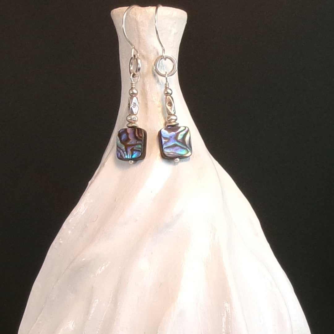 Abalone Argentium Sterling Silver Earrings