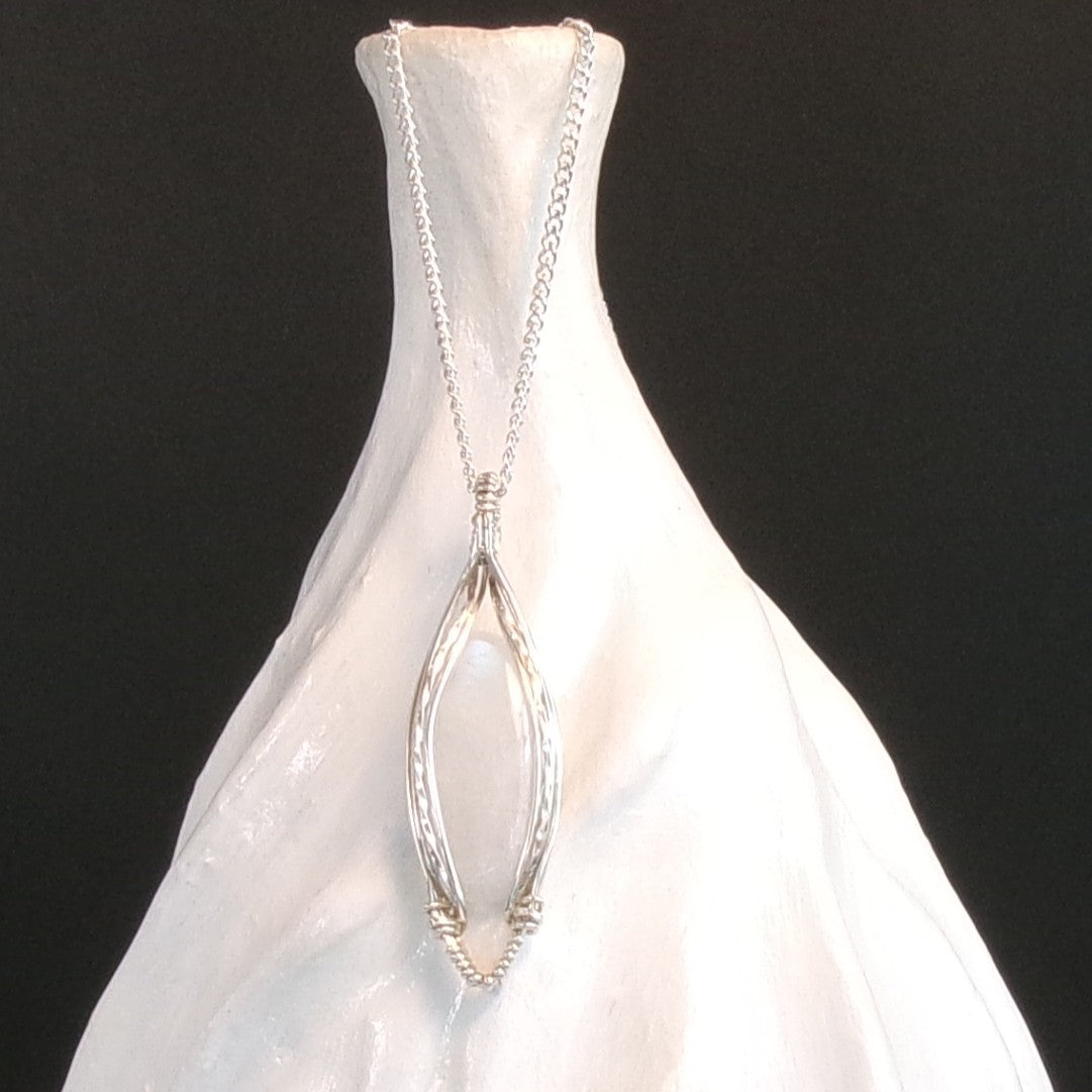 Moonstone Argentium  Sterling Silver Necklace