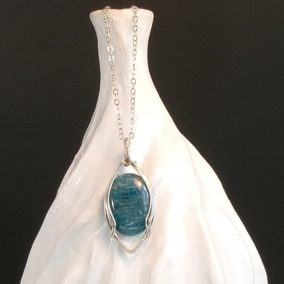 Apatite Argentium Sterling Silver Necklace