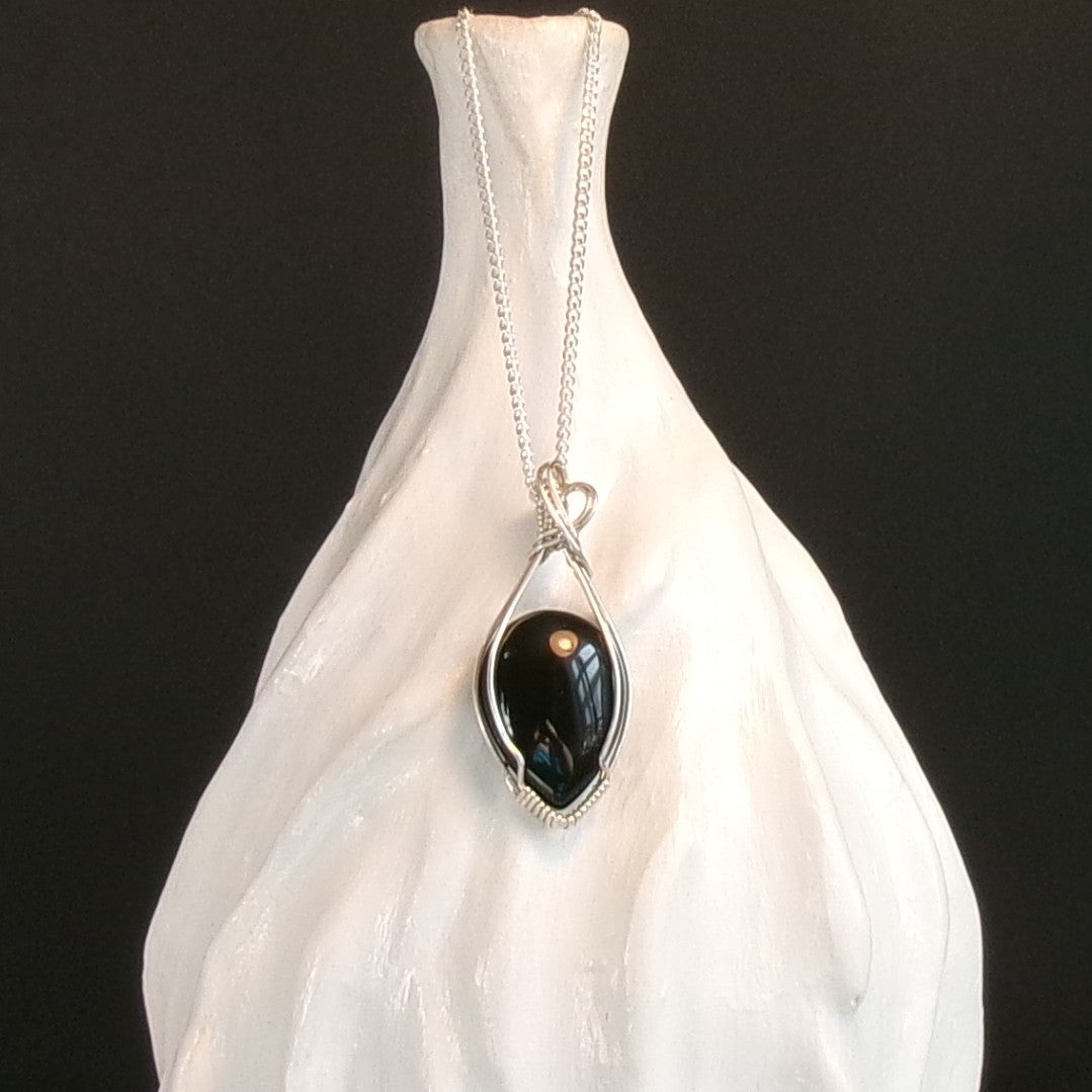 Onyx Argentium Sterling Silver Necklace