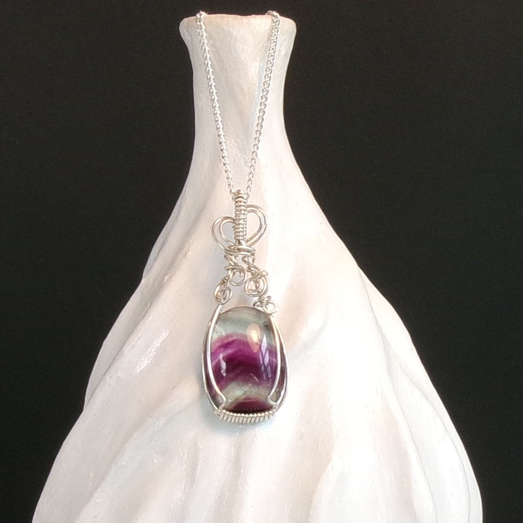 Fluorite Argentium Sterling Silver Necklace