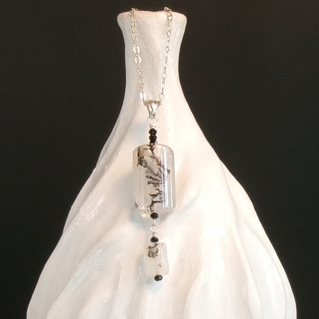 Brazilian Dendritic Agate Argentium Sterling Silver Necklace