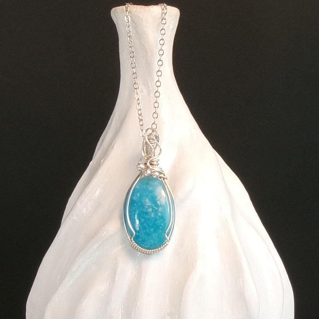 Smithsonite Argentium Sterling Silver Necklace