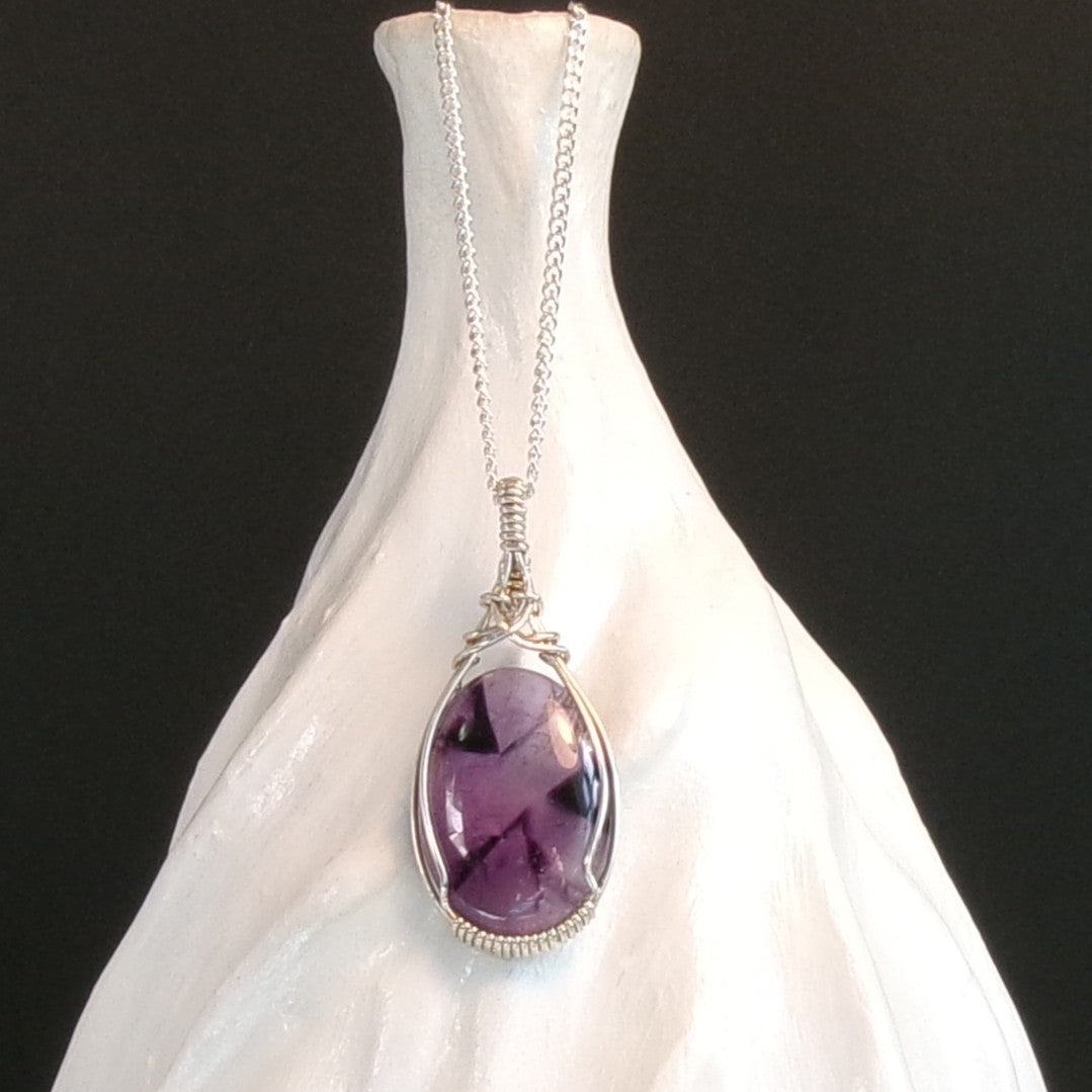 Amethyst Argentium Sterling Silver Necklace