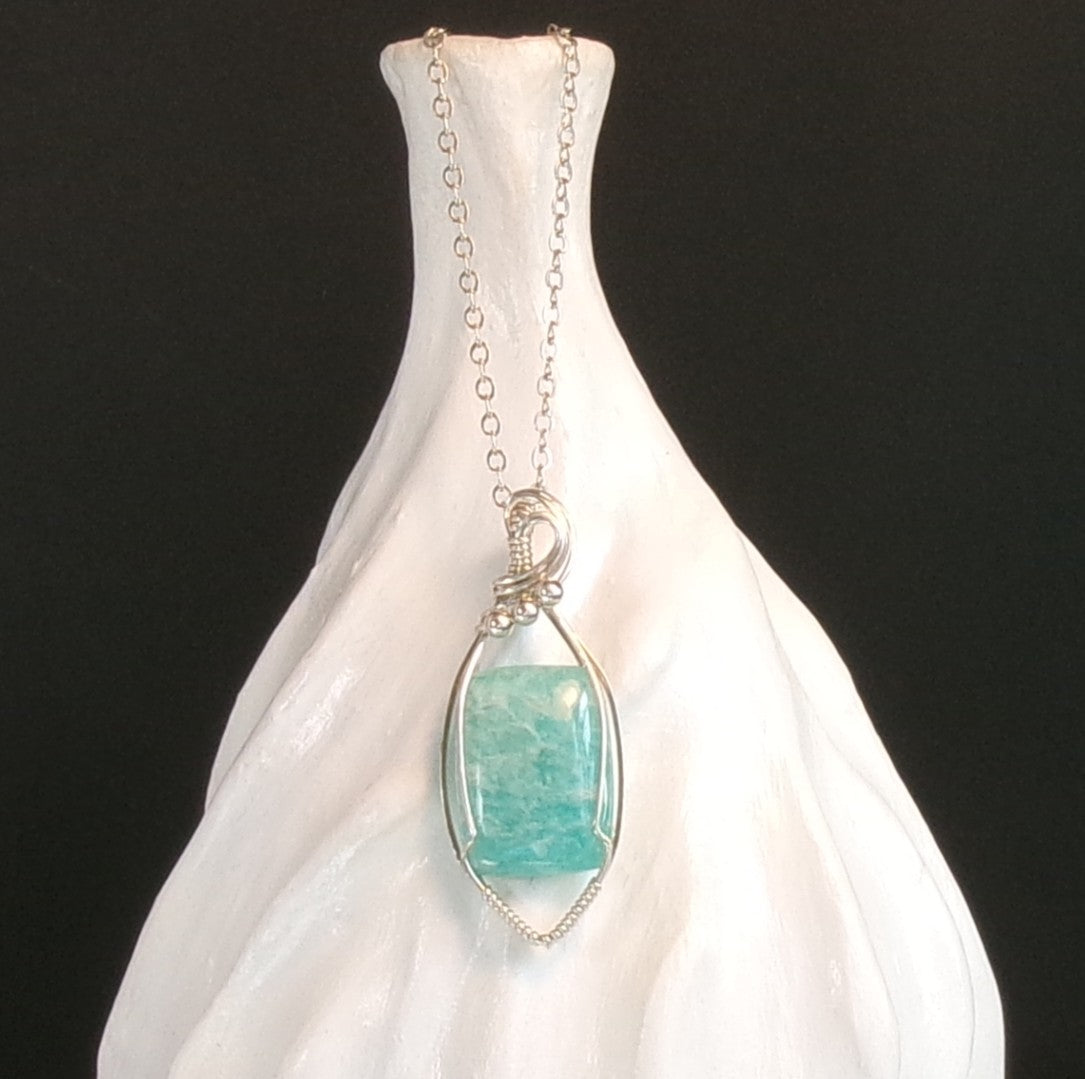 Amazonite Argentium Sterling Silver Necklace