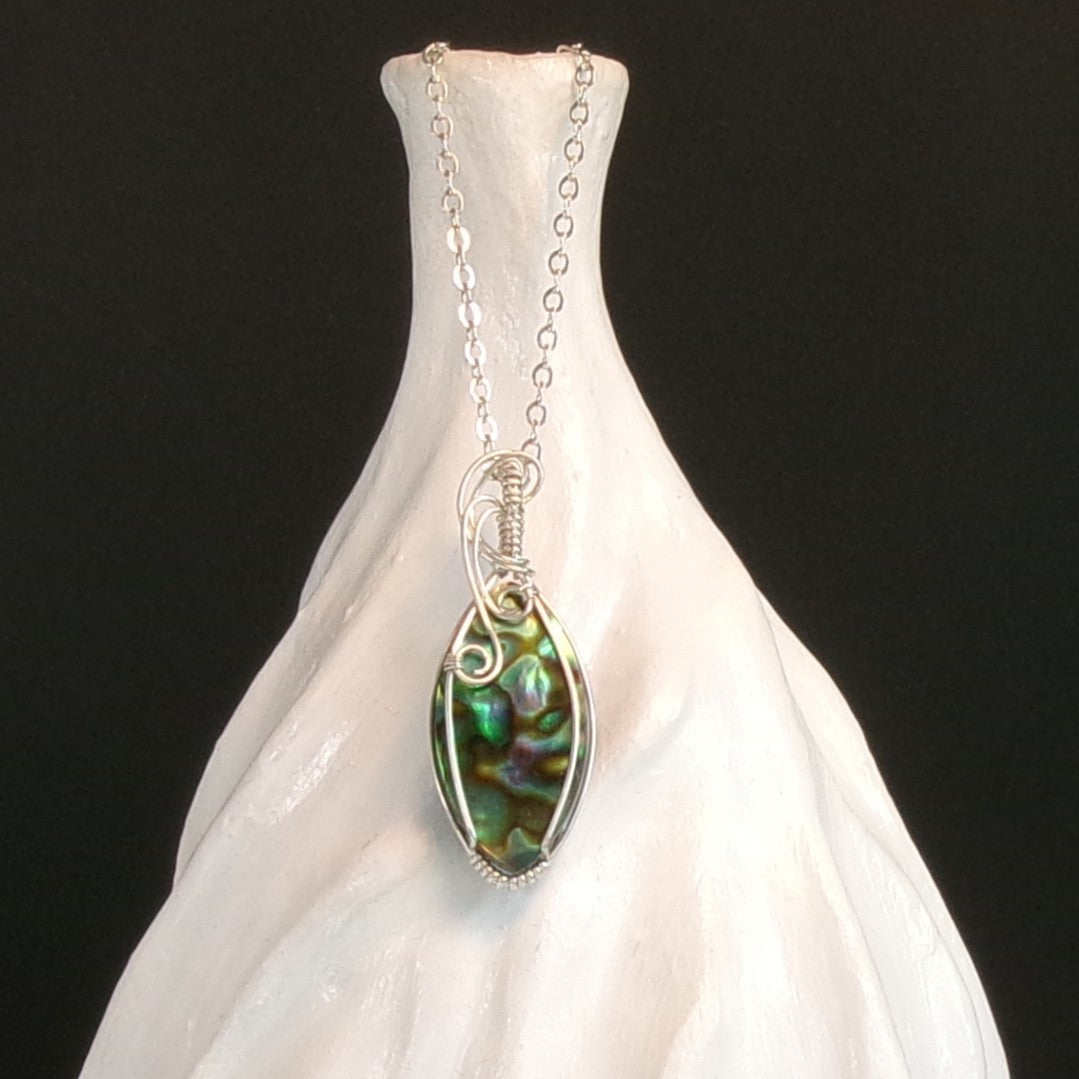 Abalone Argentium Sterling Silver Necklace