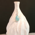 Smithsonite/Vintage Swarovski Crystal Argentium Sterling Silver Necklace