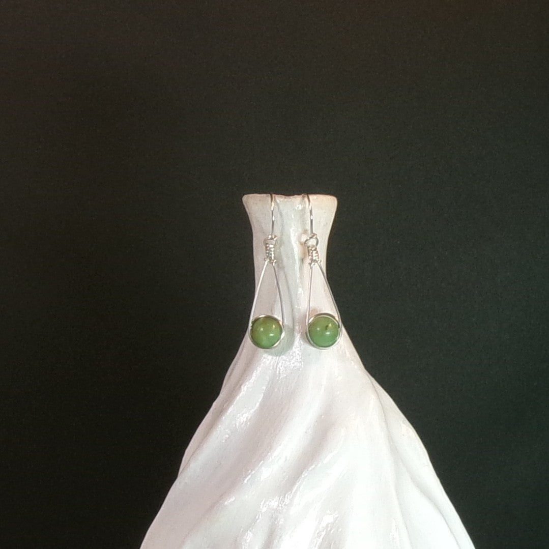 Chrysoprase Argentium Sterling Silver Earrings