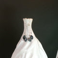 Snowflake Obsidian Argentium  Sterling Silver Earrings
