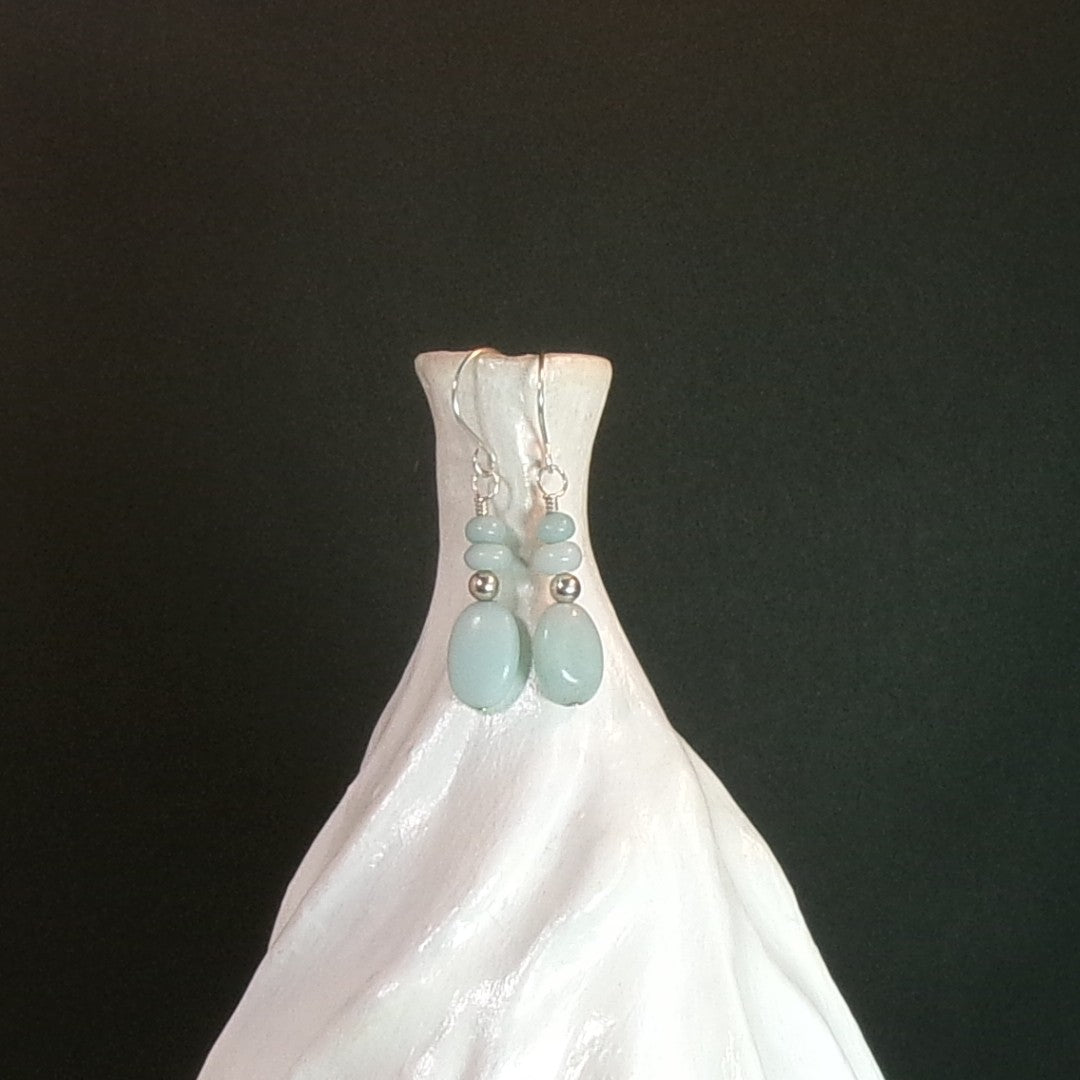 Amazonite Argentium Sterling Silver Earrings