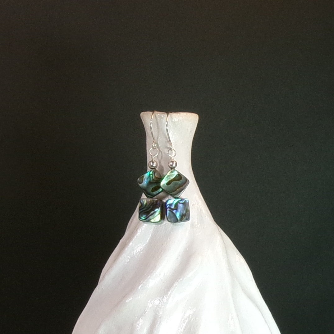 Abalone Argentium Sterling Silver Earrings