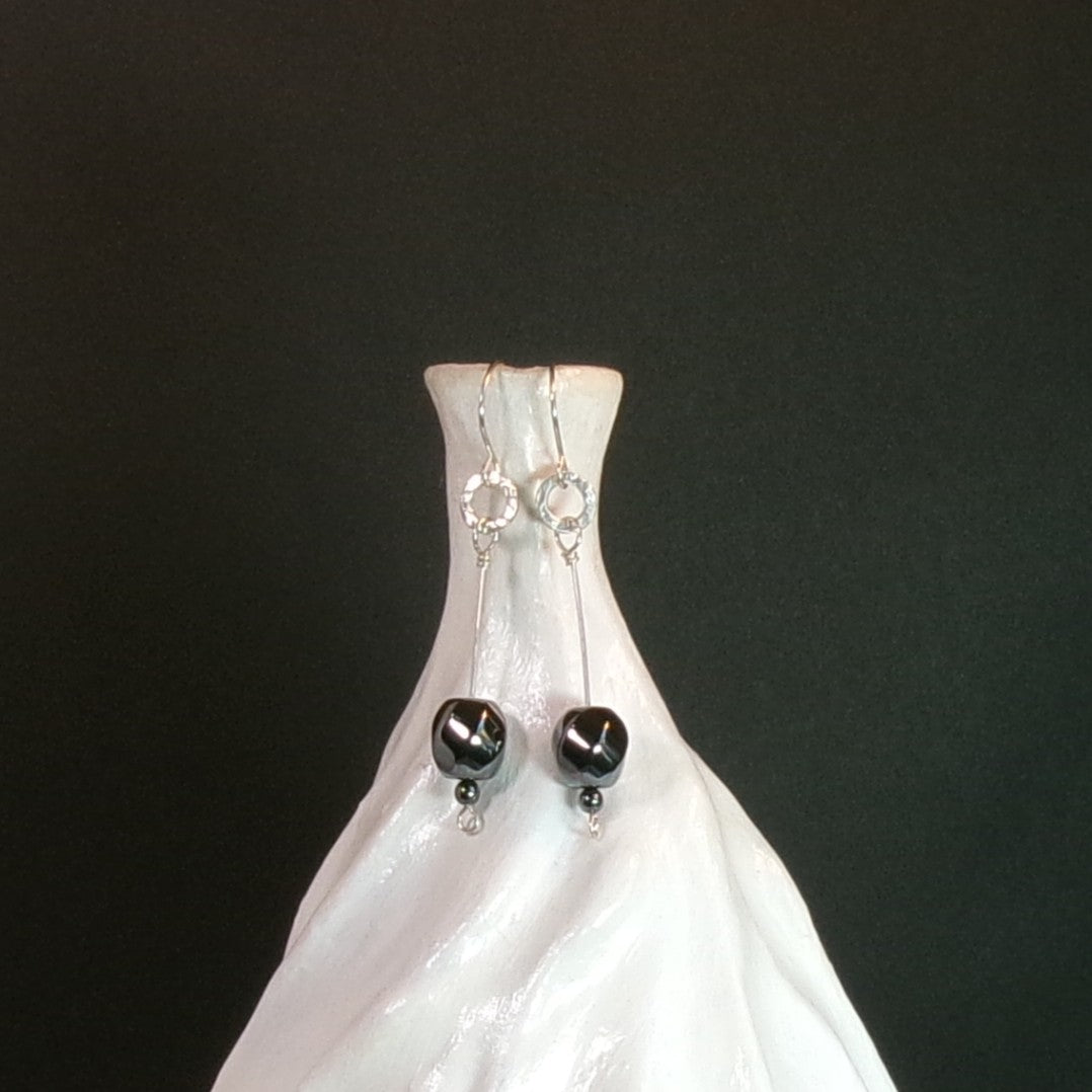 Hematite Argentium Sterling Silver Earrings