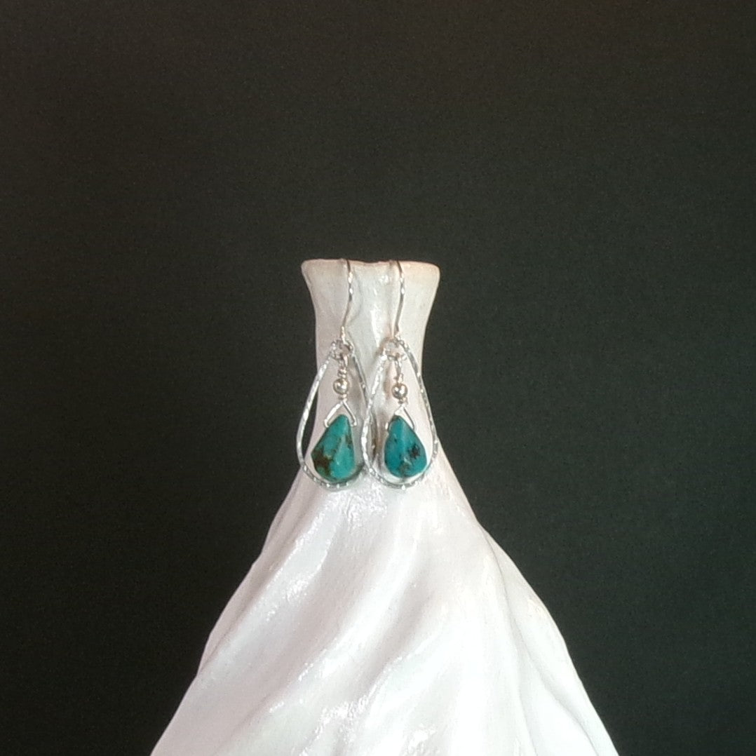 Turquoise Argentium Sterling Silver Earrings