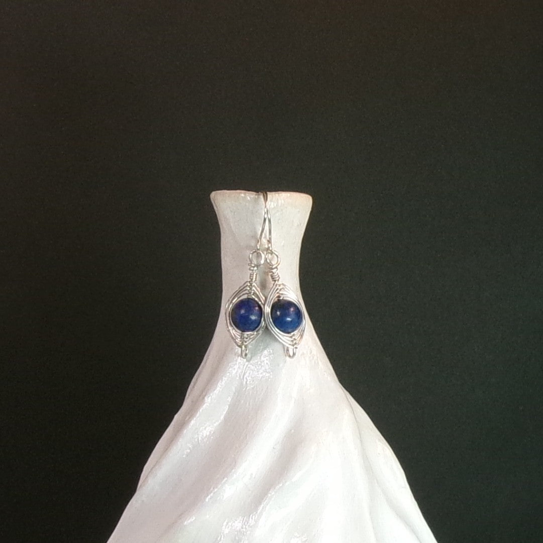 Lapis Lazuli Argentium Sterling Silver Earrings