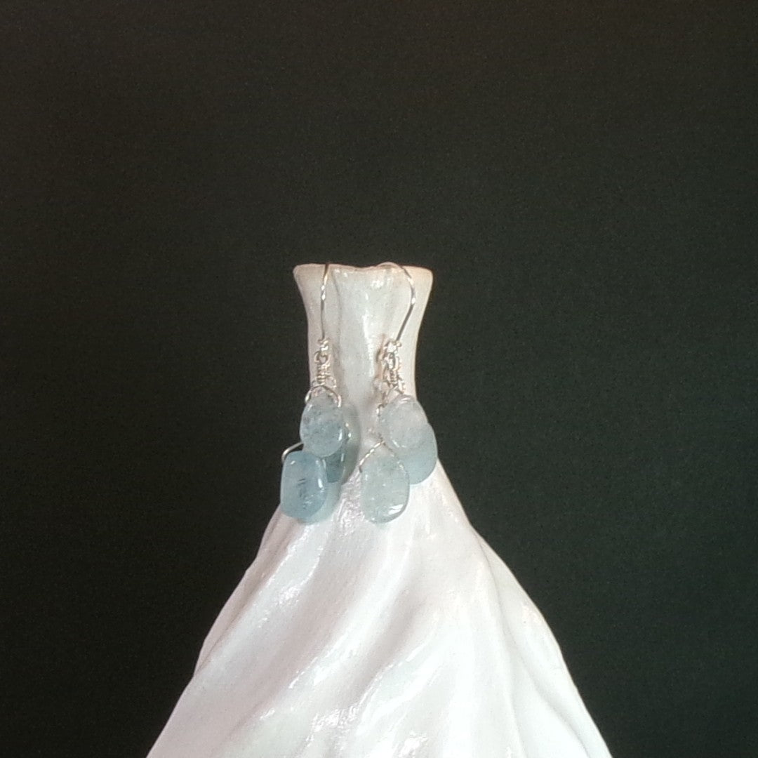 Aquamarine Argentium Sterling Silver Earrings