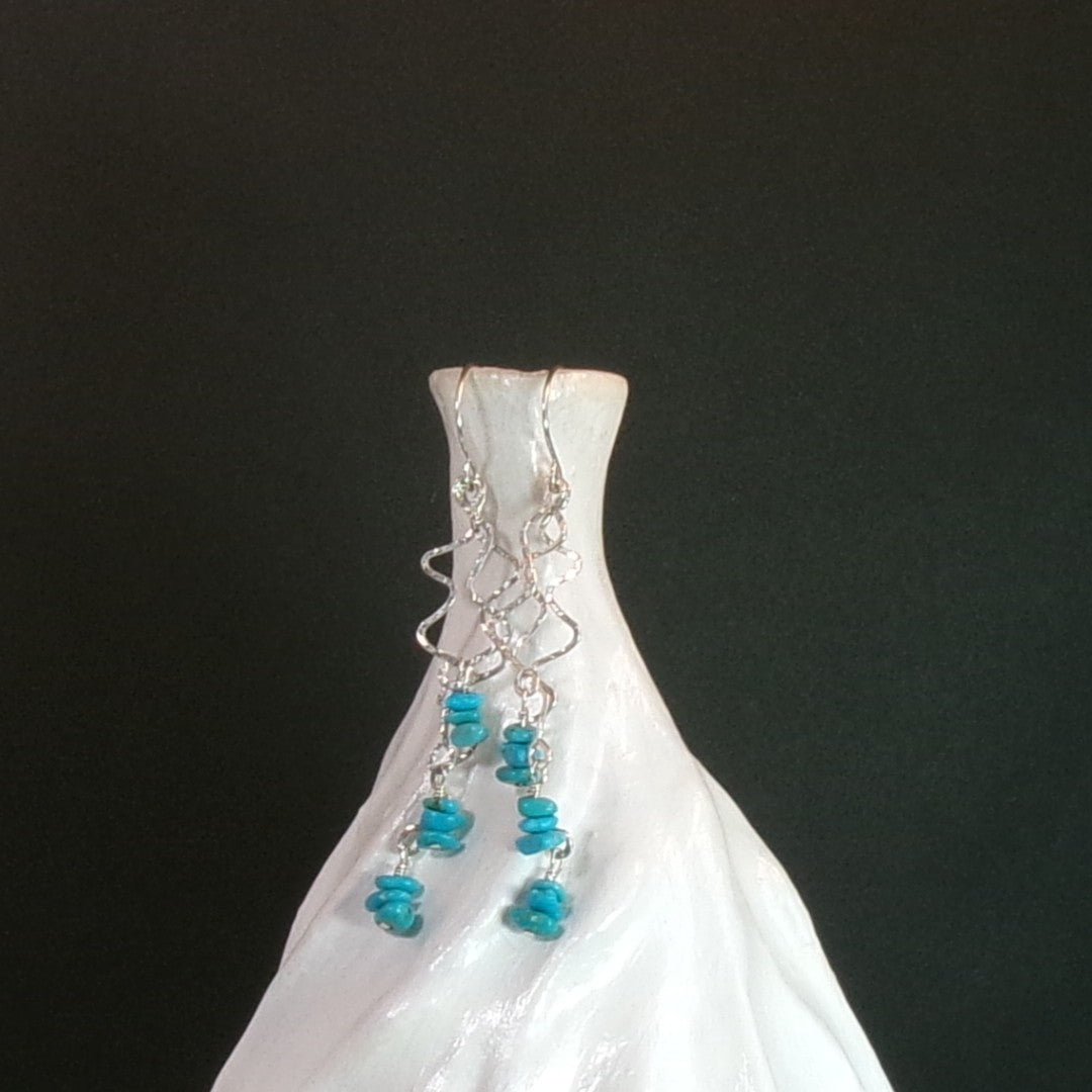 Turquoise Argentium Sterling Silver Earrings
