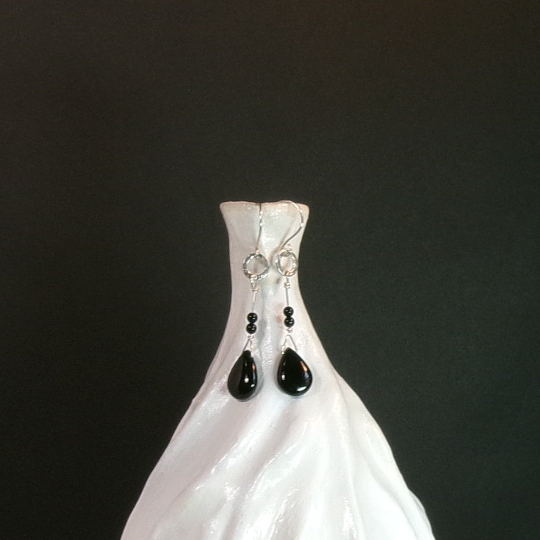 Onyx Argentium Sterling Silver Earrings