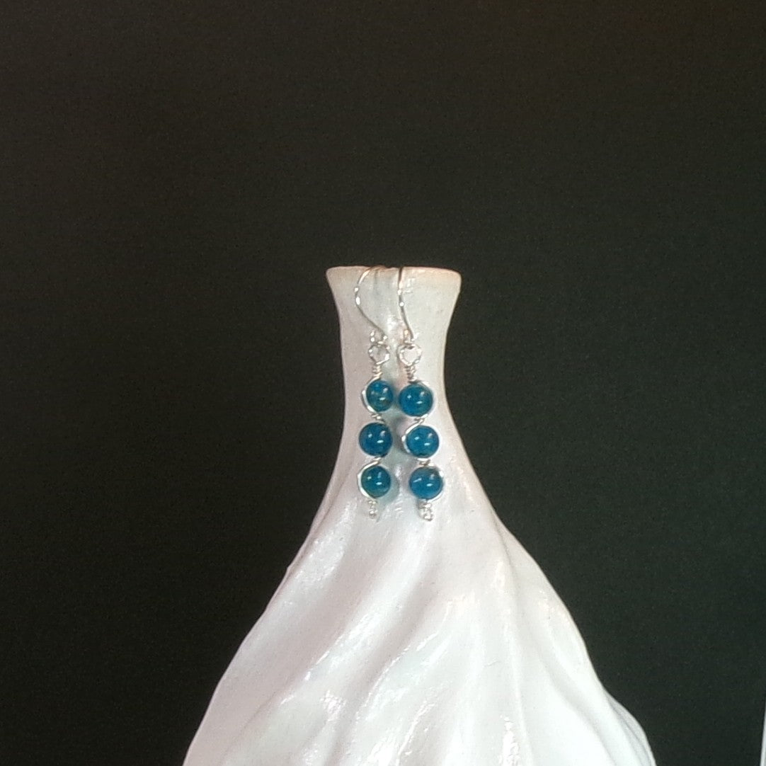Apatite Argentium Sterling Silver Earrings