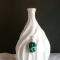 Malachite/Chrysocolla (Long) Argentium Sterling Silver Necklace