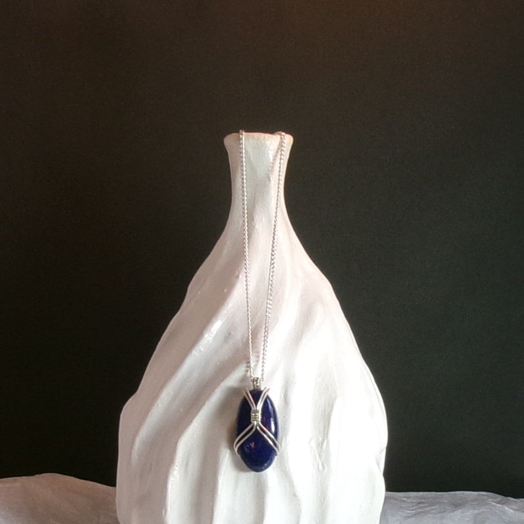 Lapis Lazuli Argentium Sterling Silver Necklace