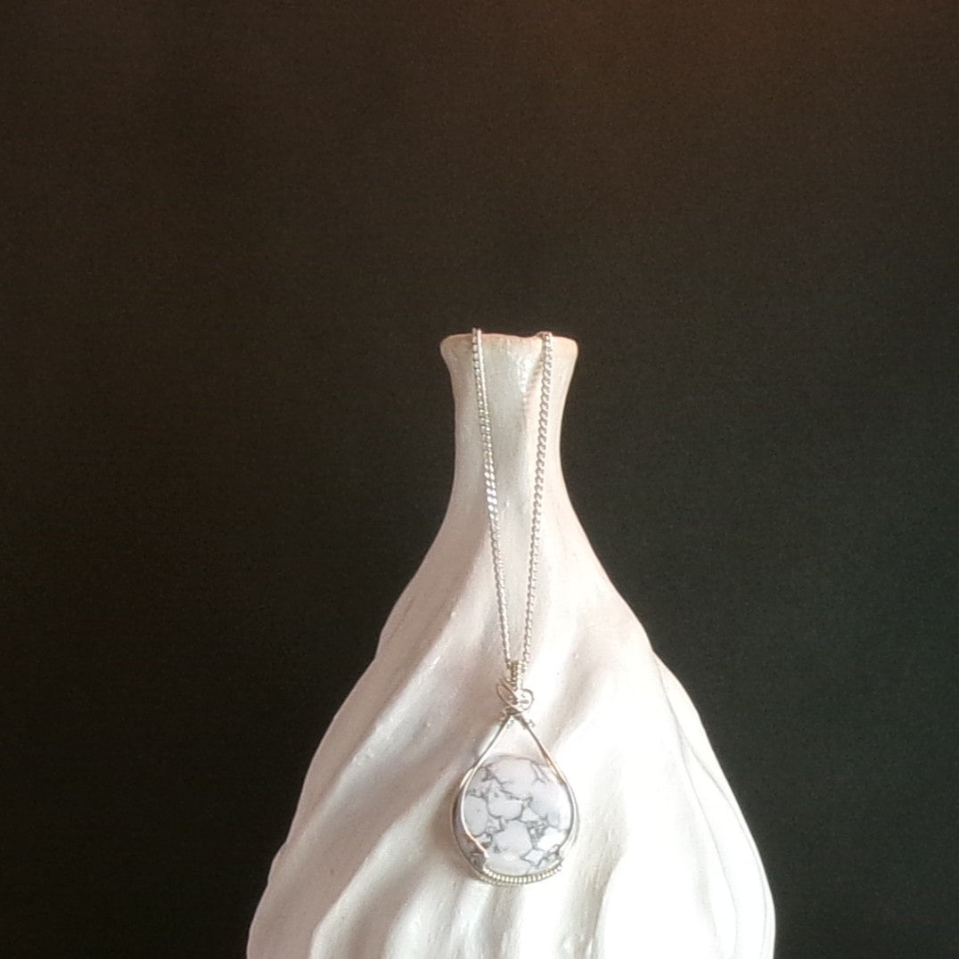 Howlite Argentium Sterling Silver Necklace