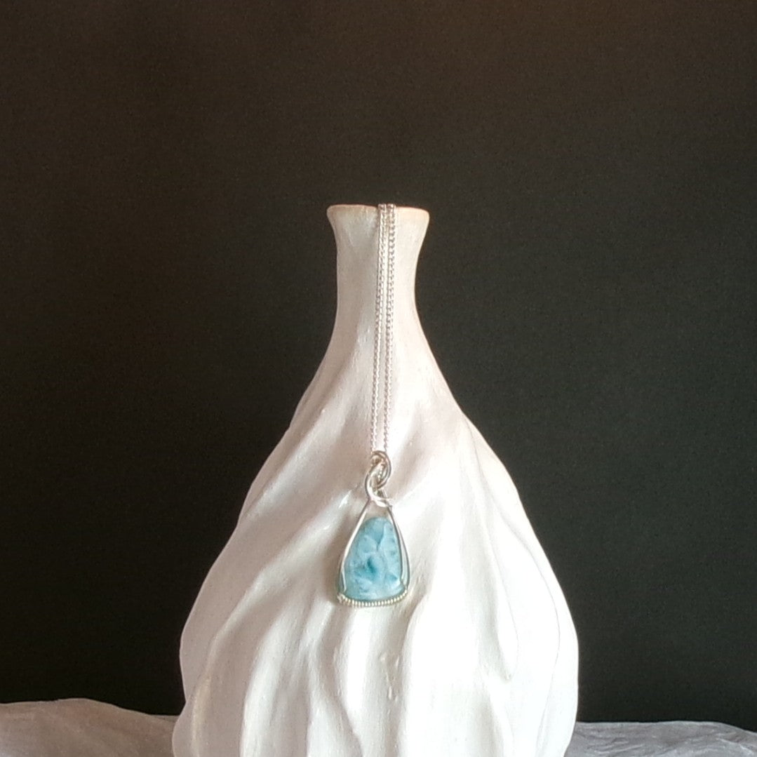 Larimar (Shorter) Argentium Sterling Silver Necklace